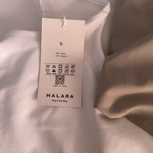 Halara White and Tan crop tanks